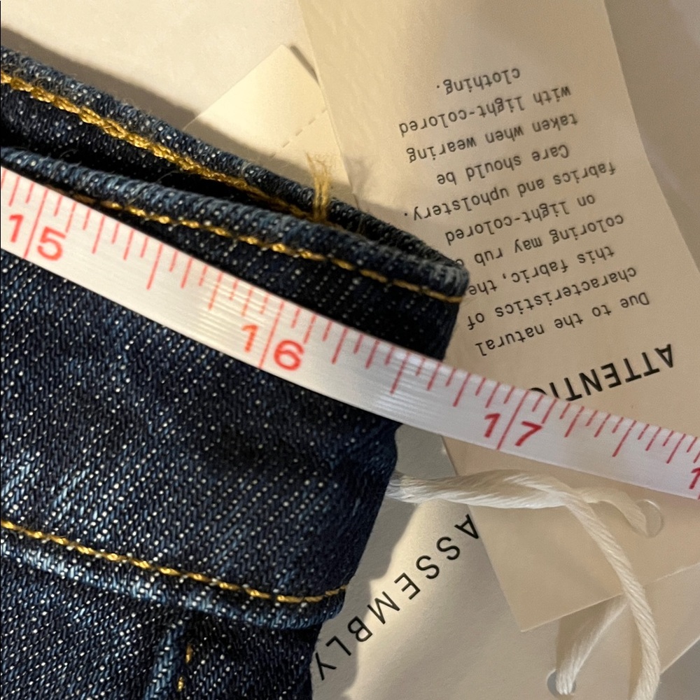Free Assembly Dark Blue Wide Leg Cropped Jeans 12 NWT - Picture 8 of 13